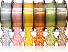 1.75Mm Silk PLA Filament 6 in 1 Bundle Pack, 6 Metallic Shiny Colors: Gold/Silve picture