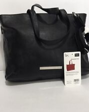 Buxton Laptop Bag Business Tote Black Faux Leather Zipping Around Bag BX Bag picture