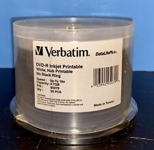 Verbatim DataLifePlus DVD-R 4.7GB 16x Inkjet Printable/Hub Printable 50pk SEALED picture