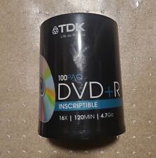 TDK 100 pack DVD+R 16X 4.7GB  New Factory Sealed picture