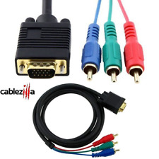 VGA TO 3 RCA Cable Component AV TV Out Adapter Converter PC Video SVGA Cord 12FT picture