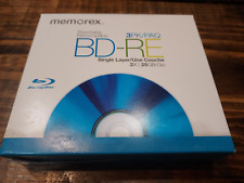 NEW 3 Pack Memorex 25GB BD-RE Rewritable Blu-ray Disks Set LOT Of Three, 2x picture