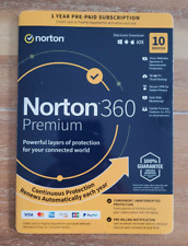 NORTON 360 PREMIUM 10 DEVICES ANTIVIRUS INTERNET SECURITY Key card Ships Fast  picture