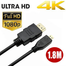 1.8M Micro HDMI to HDMI Cable Male to Male HD 4K 1080P High Speed Display Port picture