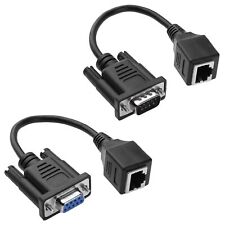 2Pcs Rs232 Db9 To Rj45 Female Extend Cable, Db9 9-Pin Male Female Serial Port picture