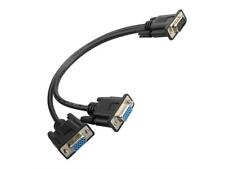 1 PC TO 2 VGA SVGA MONITOR Male to 2 Dual Female Y Adapter Splitter Cable 15 PIN picture