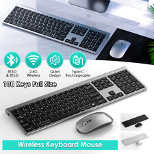 2.4G Wireless Bluetooth Keyboard Mouse Combo Ultra Slim for PC Win10 Mac Android picture