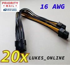 20x PCI-E 8-Pin To 6+2-Pin Splitter Cable Wire Adapter | Crypto Mine GPU  16 AWG picture