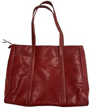 Buxton Red Faux Leather Laptop Bag Computer Briefcase Work Tote Shoulder Purse picture