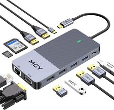 MCY Docking Station 12-Port USB-C Hub /4K-HDMI/USB 2.0/USB 3.0/USB 3.1/VGA/SD/TF picture