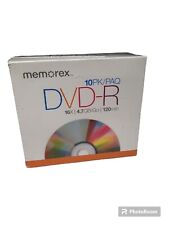Memorex DVD-R 10 pk 16x 4.7GB 120min Recordable Media Discs With Cases Movies picture