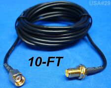 usa seller. 10-FT WiFi ANTENNA EXTENSION ADAPTER WIRELESS RP-SMA CABLE CORD SMA picture