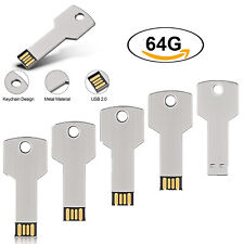 LOT 1/5/10PCS USB 2.0 Flash Drives 64GB Memory Stick Key Shape USB Thumb Drive picture