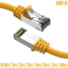 0.5-10FT Cat8 RJ45 Network LAN Ethernet SFTP Shield Cable 2GHz 40G 26AWG Yellow picture