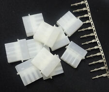 10 sets DIY PC Power Connector 4P 4 Pin White Male Molex Mod Crimp Plug Pins Pin picture
