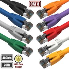 0.5-50FT CAT8 RJ45 Network LAN Ethernet Shield Cable S/FTP Copper 2GHz 40Gb LOT picture