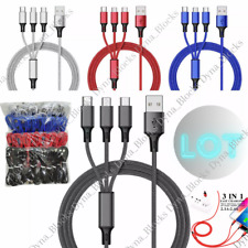 Lot 3A Fast USB Charging Cable 3 In 1 Charger Cord For iPhone USB-C Micro USB picture