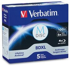 5-Pak Verbatim M-DISC 100GB 1000-Year Archival =TRIPLE LAYER= 6X Blu-ray BD-R XL picture