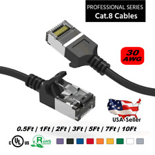 Cat.8 U/FTP SLIM Cable Black 30AWG FT  0.5,1,2,3,5, 7,10 ft picture