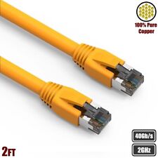 0.5-50FT CAT8 RJ45 Network Ethernet S/FTP Patch Cable 40G 2GHz Copper Yellow LOT picture