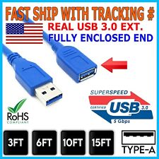 USB 3.0 Extender Extension Cable Cord Type A Male to  Female 2-10FT HIGH SPEED picture