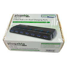 Plugable 7 Port USB 3.0 Hub with Dual Charging Ports SUPER SPEED 5 Gbps New picture