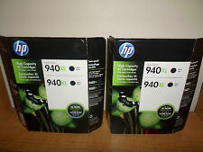4 Total New Genuine HP 940XL 940 Black Twin-Pack High Capacity Ink Cartridges  picture