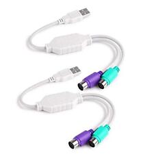 2pack Dual Ps/2 To Usb Adapter For Ps/2 Port Mouse And Keyboard Male To Female C picture