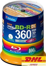 Verbatim VBR260RP100SV1 Blank Blu-ray BD-R DL 50GB 1-6x 100 discs One-time picture