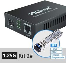 Gigabit Ethernet Media Converter SFP to RJ45 w/ SFP Module Singlemode up to 20KM picture