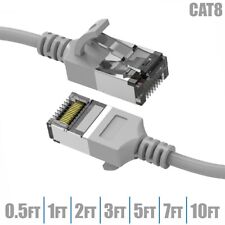 0.5-10FT Cat8 RJ45 Network LAN Ethernet U/FTP Shield Patch Cable Slim 30AWG Gray picture