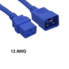 LOT10 Blue 8' Heavy Duty Power Cord IEC60320 C19 to C20 12AWG 20A/250V PDU UPS picture