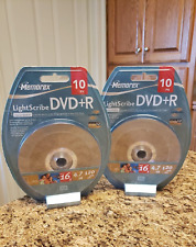2 Lot Memorex Light Scribe DVD+R 10 pack 4.7 GB, 120 Minutes, 16X - NEW picture