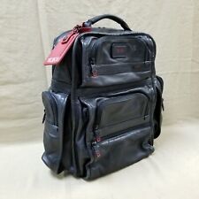 TUMI Backpack Black Leather T-Pass 96578DH Business Brief Padded Laptop Sleeve^ picture