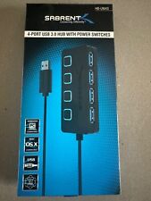 Sabrent HB-UM43 4 Port USB 3.0 Hub with Power Switches - Black picture