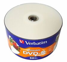 100 VERBATIM Blank 16X DVD-R DVDR White Inkjet Printable 4.7GB Disc 2x50pk 97167 picture