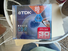 UNOPENED 30 Slim Case TDK 80 Min Discs - Individual Plastic Multi-Colored Cases picture