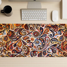 70s Hippie Boho Paisley Gaming Mouse Pad, Bohemian Mousepad, Extra Large Deskmat picture