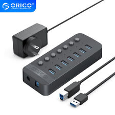 ORICO 7Ports Powered USB3.0 HUB 24W BC1.2 Charger W/ Individual On/Off Switches picture
