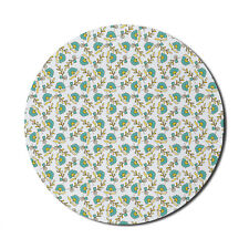 Ambesonne Retro Floral Round Non-Slip Rubber Modern Gaming Mousepad, 8
