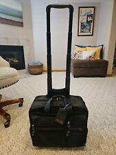 TUMI Alpha 26103D4 ~ Black Nylon Deluxe Expandable Wheeled Rolling Briefcase Bag picture