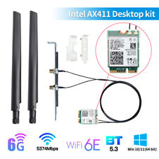 Intel AX411NGW WiFi 6E M.2 CNVIo2 Bluetooth 5.3 Network Card Antenna Desktop Kit picture
