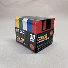 TDK High Density 3.5 IBM/DOS Formatted Color Floppy Disks 30 Pack NIB Sealed picture
