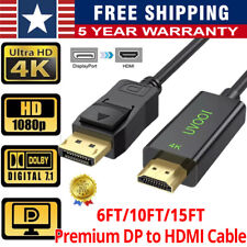 Display Port to HDMI Cable DP Adapter Converter Audio Video PC HDTV 4K 1080P USA picture