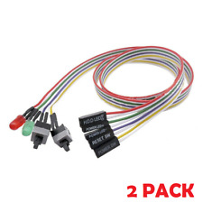 2PCS PC Case Motherboard 2x ATX Power Switch Reset Button ON/OFF Cable 2x LED 25 picture