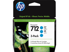 HP 712 3-pack 29-ml Cyan DesignJet Ink Cartridge, 3ED77A picture