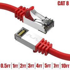 0.5-10FT CAT8 RJ45 Network LAN Ethernet SFTP Patch Cable 2GHz 40Gbps 26AWG Red picture