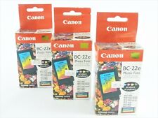 3x Canon BC-22e 4 Ink Jet Cartridge Color Black Cyan Magenta Yellow BJC New  picture