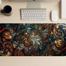 Filigree Gaming Mouse Pad, Floral Mousepad, Medieval Folk Extended Deskmat picture