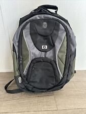 HP Black/ Green Backpack Book Bag for Laptop Computer Excellent Travel Padded picture
